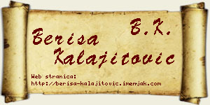 Beriša Kalajitović vizit kartica